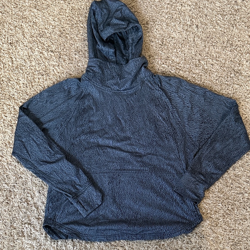Lululemon Pick Up The Pace Too in Luon Spray Jacquard Blue Denim Black Sz 12